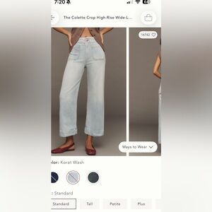 Anthropologie Colette Crop Wide Leg Jeans by Maeve